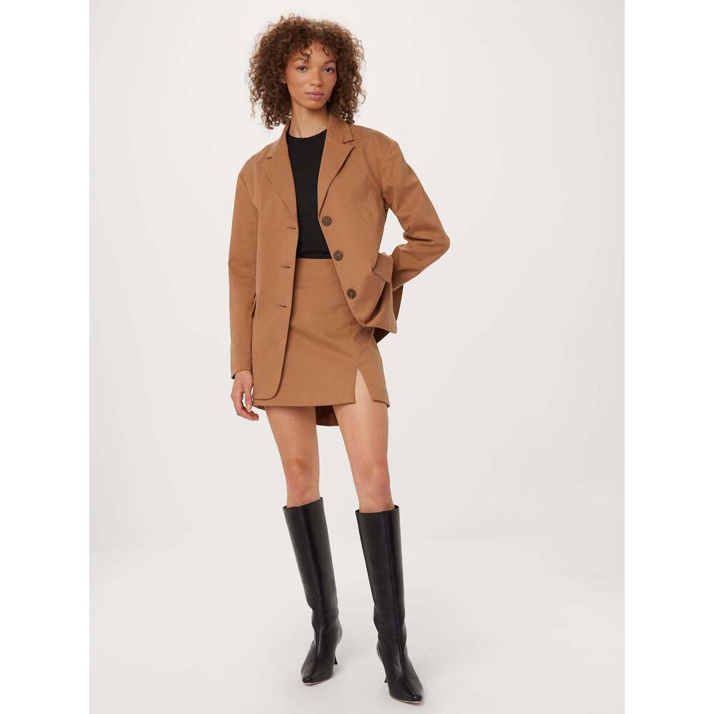 Frank And Oak The Slit Mini Skirt in Nutmeg